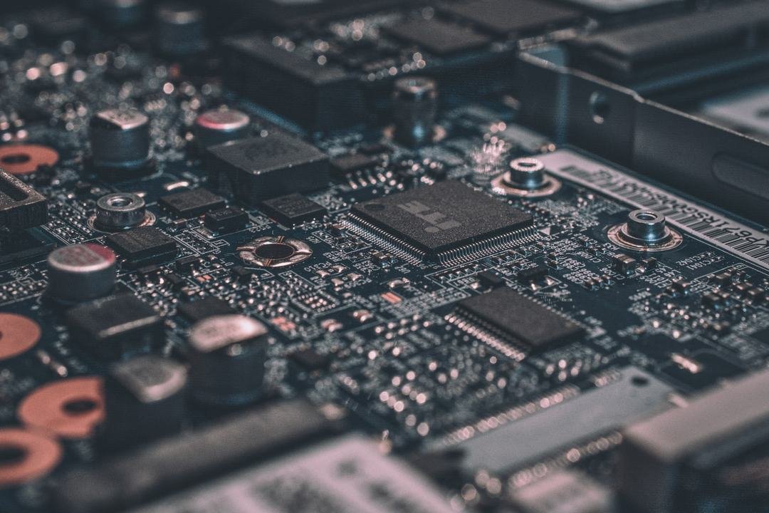 Macro photo of a semiconductor chip on a circuit board