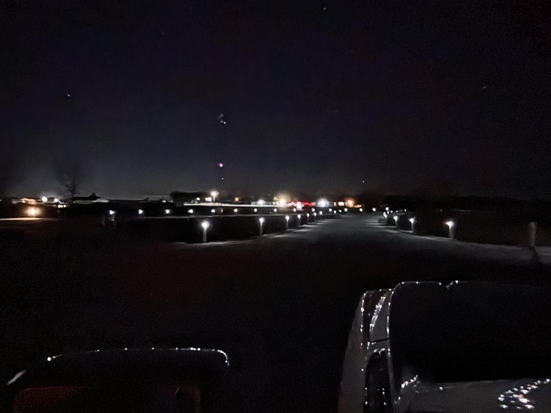 Pathway lighting illuminating the park roads at night